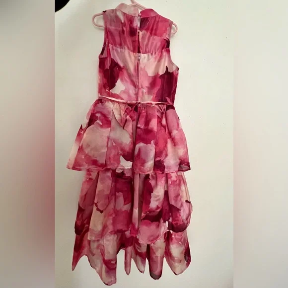 Speechless Girl Pink and White Floral tiered maxi Dress - Picture 3 of 5